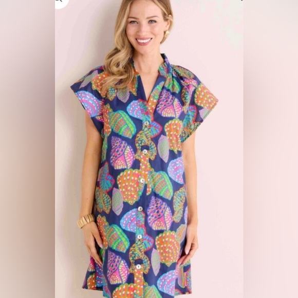 THML Navy Seashell Dress Sz. M - Picture 12 of 12